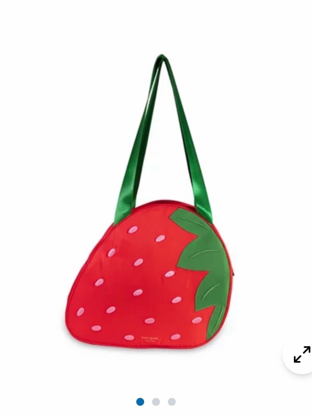 kate spade Red Strawberry Shoulder Cooler Bag with Green Strap